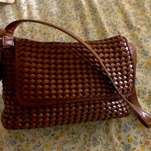 Leather woven bag from nine west